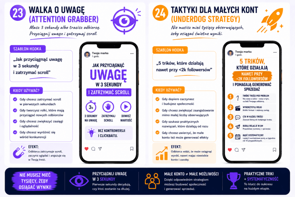 hook walka o uwagę i taktyki dla małych kont